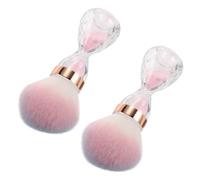 DECOMELODY 2 Pezzi Spolverino Unghie Spazzola Pulizia Nail Art Clessidra per Manicure e Makeup e Portatile per Pennelli e Spugnette