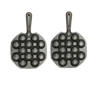 DECOMELODY 2 Pezzi Stampo per Polpette Takoyaki in Ghisa Antiscivolo Teglia Antiaderente per Lumache e Polpo Accessorio da Forno Resistente e Facile da per Cucina e Bbq