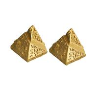 DECOMELODY 2 Pezzi Statua Piramide d'Egitto in Resina Miniatura Antica Educativa e Decorativa per Scrivania Ufficio e Casa Resistenti e Facili da Esposizione