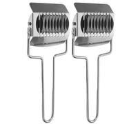 DECOMELODY 2 pezzi Tagliapasta Acciaio Inossidabile Manuale Rullo Multifunzione per Noodles e Impasti Strumento da Cucina Compatto per Casa Taglio Uniforme e Versatile per Pasta e Verdure
