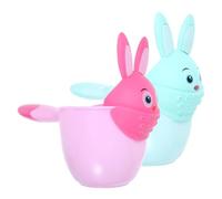 DECOMELODY 2 pezzi Tazza Risciacquo Bagnetto per Ragazzo Ragazza in PP Design Animali Divertenti Beccuccio Innovativo per Lavaggio Delicati Colori Rosa e Verde