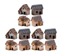 DECOMELODY 20 Mini Casette in Resina Artigianali per Micro Paesaggi da Giardino, Decorazioni da Esterno e Interno per Vasi e Bonsai, Miniature da Collezione per Scenari Fatati e