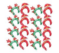 DECOMELODY 20 Pezzi Fasce Natalizie Gonfiabili per Feste Cappelli Babbo Natale Corna Animale Decorazioni Creative e Leggere per Foto e Regali
