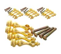 DECOMELODY 20 Pezzi Fusi Metallici per Mobili M4 in Ferro Oro con Montanti per Ringhiera Armadio e Tappi Terminali per Assemblaggio Rapido di Mobili e Vetro per Interni