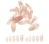 DECOMELODY 24 Pezzi Unghie Finte a Copertura Totale con Effetto Fiamma Argento e Rivetti Punk, Set da 24 Pezzi per Manicure Femminile, Varie Misure per Decorazioni e Protezione Unghie