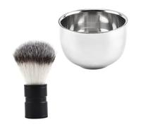 DECOMELODY 2pezzi Kit Da Barba in Acciaio Resistente Pz Tazza Per Barba Per Uomo Per Rasatura Capelli Facile Da Pulire e Trasportare