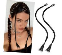 DECOMELODY 2pezzi Treccia Clip Lunga Frangia Frontale Extension per Capelli Trecce Clip per Donne e Ragazze Extension per Capelli Trecce Lunghe e Frangia per Creare Acconciature Eleganti