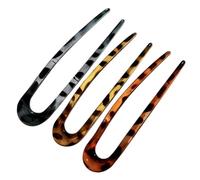 DECOMELODY 3 pezzi Forchette per Capelli Forma di U in Stile Cinese da Pz con Design Leopardato in Acetato Accessori per Acconciature da Donna Fermagli Lunghi per Chignon e Styling