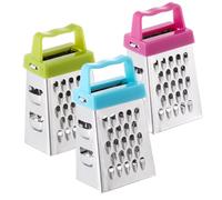 DECOMELODY 3 pezzi Mini Grattugia Formaggio in Acciaio con Manico Plastica Affetta Frutta e Verdure Resistente e Sicura per Uso Quotidiano
