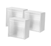 DECOMELODY 3 pezzi Organizer Bagno Contenitori Cotton Fioc e Dischetti in Materiale con Design Montato Parete Protezione Polvere e Umidità per e Cosmetici