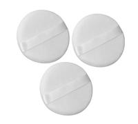 DECOMELODY 3pezzi Piumini in Cotone Lavabili Per Viso e Corpo Piumini Rotondi in Bianco Per Polvere e Talco Spugne Cosmetiche Grandi Morbide Per Trucco e Viaggio