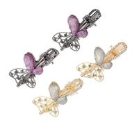 DECOMELODY 4 Pezzi Butterfly Hair Barrettes Lightweight Rhinestone Clips With Vintage French Style For Women Small Secure Hairpins For Weddings Parties Daily Wear