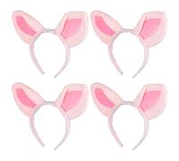 DECOMELODY 4 Pezzi Fascia per Chioma di Maiale in Peluche Morbido Cerchietto Orecchie di Maiale Elasticizzato per e Adulti Accessorio per Cosplay Feste di Halloween e Cura della Pelle