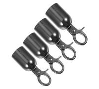 DECOMELODY 4 Pezzi Fermacorda in Lega di Zinco Nero con Gancio a Scatto per Barriere, Design Compatto e Raffinato, Prolunga la Vita della Corda, per Eventi e Controllo Folle