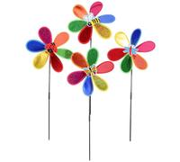 DECOMELODY 4 pezzi Girandole Colorate da in Plastica Resistente Decorazioni Mulino Vento per Esterni Vivaci per Cortile e Paesaggio Outdoor