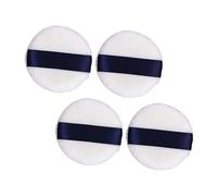 DECOMELODY 4 Pezzi Puff Rotondi con Nastro Morbidi e Compatti per Accessori Cosmetici per Fondotinta e Facili Tenere e Riutilizzabili