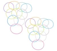 DECOMELODY 50 Pezzi Braccialetti in Silicone Luminosi che Si Illuminano al Buio Elastici per Chioma Neon e Accessori per Feste Anni 80 e 90