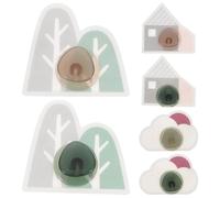 DECOMELODY 6 Ganci Adesivi da Parete Piccoli, Autoadesivi Adesivo Resistente, Ganci per Asciugamani e Borse, senza Foratura, Design Staccabile per Organizzazione Casa e Bagno, Colori Verde