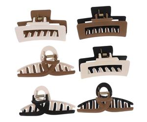 DECOMELODY 6 pezzi Fermagli per Capelli Opachi e Colorati Morsetti Mascella Antiscivolo per Donna Accessori Eleganti per Acconciature Quotidiane e Look Clean Girl Aesthetic