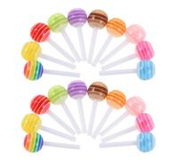 DECOMELODY 60 Pezzi Nail Charms Resin Colorati Lollipop Mini Decorazioni Unghie Dolcezza Creativa per Nail Art Festa e Uso Quotidiano