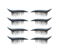 DECOMELODY Adesivi per Ciglia Finte Glitter Blu 4 Paia 8 Pezzi Riutilizzabili per Trucco Occhi da Palcoscenico Femminile Facile Applicazione per Donne e Ragazze