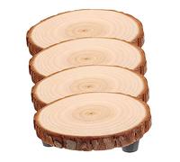 DECOMELODY Base per da in Legno con Set 4 Portavasi Decorativi per ed Esterni Design e Superficie Liscia per e