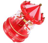DECOMELODY Carillon Romantico a Giostra Rosso Miniatura Decorazione da Tavolo Musicale Artigianale Ornamento per Compleanno e Regalo per Bambine