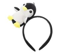 DECOMELODY Cerchietto Pinguino in Peluche Morbido Fascia Testa Antiscivolo per Donna e Ragazza Accessorio Animalier per Trucco Lavaggio Viso Feste e Cosplay Carnevale