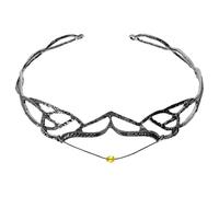 DECOMELODY Cerchietto Sposa Nero per Damigelle e Feste Accessorio da Cerimonia e Compleanno Tiara da Reginetta per Ragazze e Donne