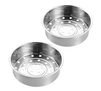 DECOMELODY Cestello e Vassoio per Cottura a Vapore in Acciaio Inox Rotondo Set 2 Pezzi 20 CM e 225 CM per Cuociriso e Pentole Domestiche Griglia Fori per Cottura Uniforme di Verdure e