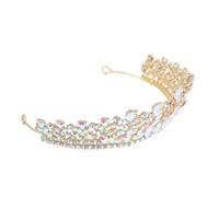 DECOMELODY Corona da Sposa Stile Barocco Strass e Cristallo Tiara per Matrimonio e Feste Eleganti Copricapo Scintillante per Principesse