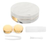 DECOMELODY Custodia Lenti Contatto Mini Portatile Viaggio Contenitore Organizzatore Supporto Specchio Incorporato Flacone Soluzione Bastoncini Pinzetta