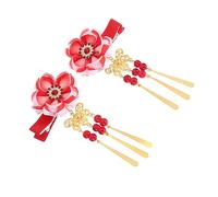 DECOMELODY Fermaglio Giapponese con Ciliegio e Campanellino Accessorio Tassel per Kimono Clip Decorativa e Versatile per Stile Kanzashi