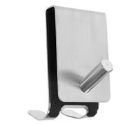 DECOMELODY Ganci Porta Doccia in Acciaio Inossidabile Porta Asciugamani Senza Foratura con Protezione in Spugna Gancio Curvo per Bagno e Cucina Resistente alla e Antigraffio