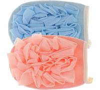DECOMELODY Guanti da Doccia Esfolianti in Rayon 2 Pezzi Blu e Rosa Guanti da Bagno Riutilizzabili per Scrub Corpo e Rimozione Cellule Morte Adatti per Collo Spalle e Schiena Pulizia
