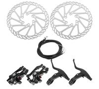DECOMELODY Kit Freni Disco per Bici da Strada e Mountain Bike Completo con Pinze e Rotori Galleggianti in Lega Installazione Facile e Sicura Maniglie Eleganti Compatibile Anteriore e