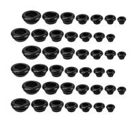 DECOMELODY Kit Passacavi in Gomma Nera 70 Pezzi 7 Misure Assortite Tappi Impermeabili per Fori Rotondi Guarnizioni Elastiche per Cablaggio Elettrico e Protezione Cavi Installazione Rapida