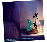 DECOMELODY Lampada da Tavolo Coda Sirena Verde Luce LED Decorativa per Camera da Letto Lampada da Creativa Senza Batterie Luminosa per Festa e Arredamento