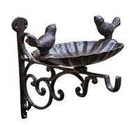 DECOMELODY Mangiatoia da Parete in Ghisa per Uccelli Vasca per d Decorativa Gancio da Antiruggine Design per Alimentazione e Relax degli Uccellini Esterni