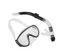 DECOMELODY Maschera e boccaglio semi-asciutto per snorkeling adulti in silicone con vetro temperato valvola di spurgo per facile pulizia e visione antiappannamento Colore Colore Casuale