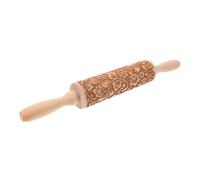 DECOMELODY Mattarello in Faggio Inciso per Pasta Goffrata Biscotti e Crostate Strumento Multifunzionale per Adulti Design Facile da Usare per Decorazioni Natalizie e Ringraziamento