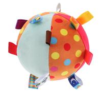 DECOMELODY Palla Sensoriale di Peluche Morbido per Ragazzo Ragazza con Campanellino Giocattolo Educativo Colorato da Afferrare con Etichette per lo Sviluppo Motorio e Uso Nel Lettino