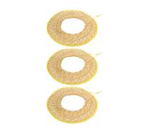 DECOMELODY Parasole in Paglia per Casco 3 Pezzi Copertura a Bordo Larga 45 CM Protezione UV Completa e Ventilata per Lavori All’Aperto Giardinaggio e Cantieri