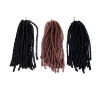 DECOMELODY Parrucche Africane Trendy da 3 Pezzi Intrecciate di Poliestere Leggere senza Odore per Provare uno Stile Diverso Stili multipli
