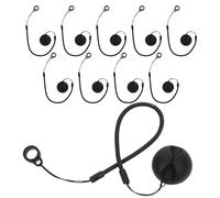 DECOMELODY Pen Leash Lanyard 10 Pezzi Nero in ABS e Silicone, Catena di Sicurezza per Ufficio e Banca, Uso su Banco, Gestione Efficiente della Penna