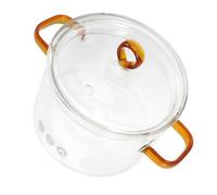 DECOMELODY Pentola in Vetro Resistente al Calore per Zuppe e Noodle Pentola Doppia Maniglia per Cucina Domestica Versatile Adatta Verdure Pasta e Minestre