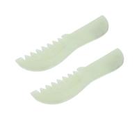 DECOMELODY Pettine Massaggiante in Pietra per Cuoio Capelluto 2 Pezzi Strumento Guasha Multifunzione per Rilassamento e Cura del Viso Leggero e Portatile per Uso Domestico e Viaggi