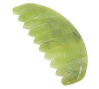 DECOMELODY Pettine Massaggiante in Pietra Verde Strumento Per Massaggio Del Corpo e Capelluto Massaggiatore Con Design Semplice Ergonomico e Angoli Arrotondati