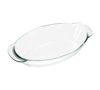 DECOMELODY Piatto da Portata in Vetro Trasparente 15L Doppie Maniglie Vassoio Pratico per Dolci e Insalate Resistente per Uso Domestico e Ristorazione Adatto a Microonde e Forno