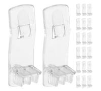 DECOMELODY Pioli di Supporto per Ripiani Mobili in Plastica Trasparente Curva 51x17,5x22 Mm, Set da 20 Pezzi Bloccaggio, per Mensole Armadi Cucina, Bagno e Guardaroba